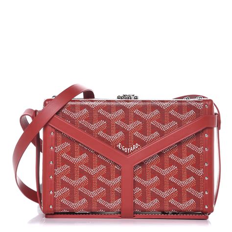 goyard minaudiere goyardine red|GOYARD Goyardine Minaudiere Trunk Bag Red .